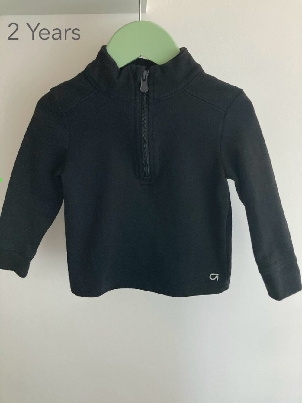 🪴5/$30 GAPfit 2 Years Toddler Black Half Zip Sweatshirt Fall Athleisure Neutral